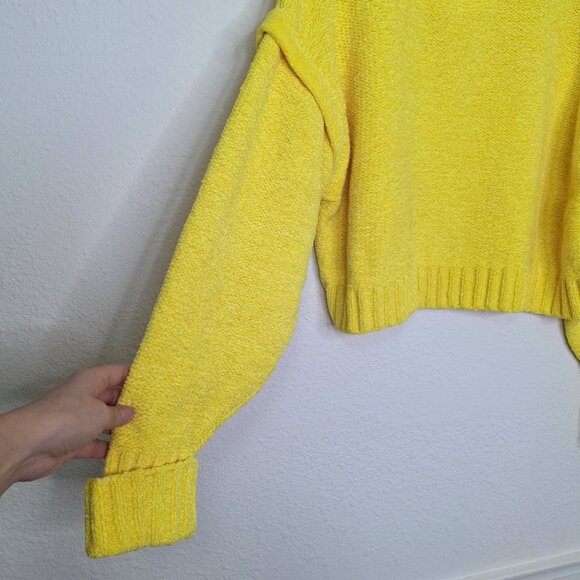 Urban Outfitters Turtleneck Sweater Sz L Crop Chenille Boho Colorful Preppy - Picture 4 of 12